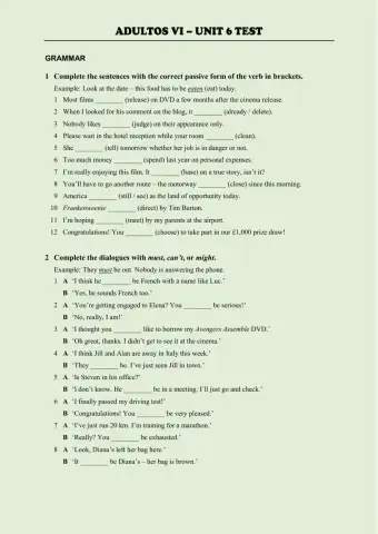 Level 6 - Unit 6 Test