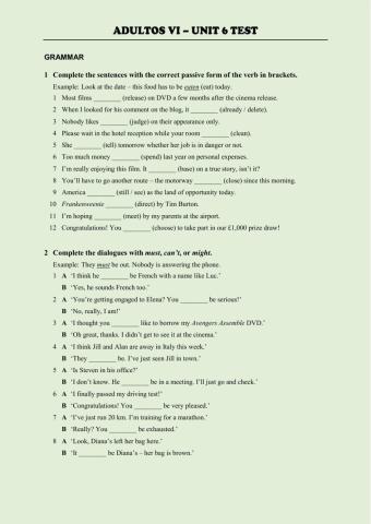 Level 6 - Unit 6 Test