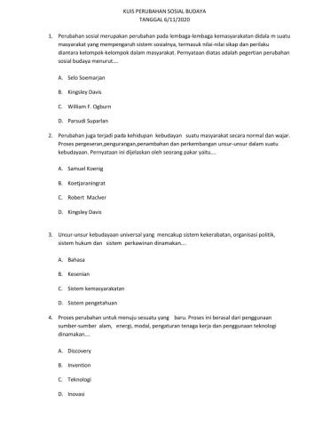 Perubahan sosial budaya