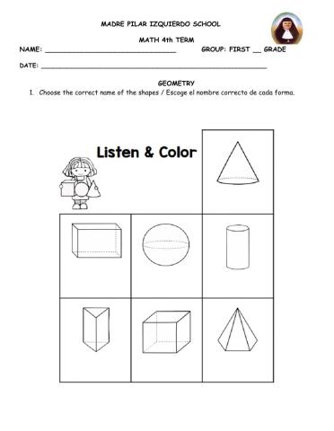 Evaluation 4th term first grade Geo