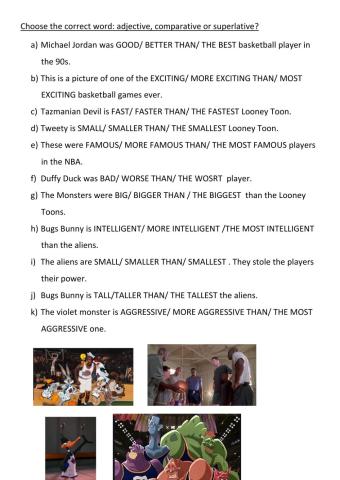 Comparative and superlative adj