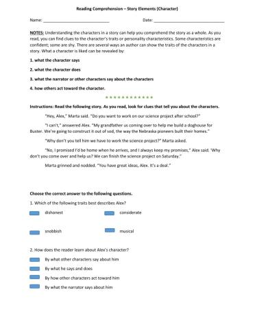 Story Elements: Character