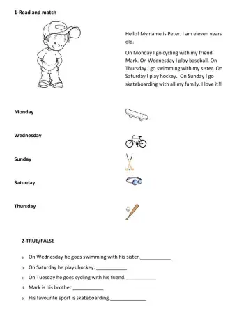 Revision of animals and sports