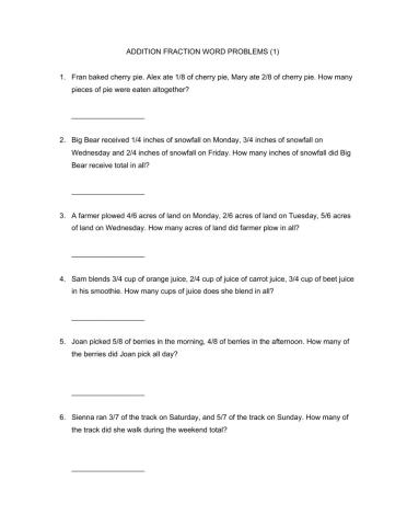 Fraction word problems (1)