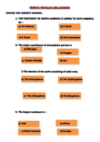Major domains of the Earth