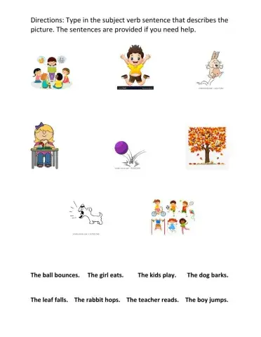 Basic noun verb sentences 3