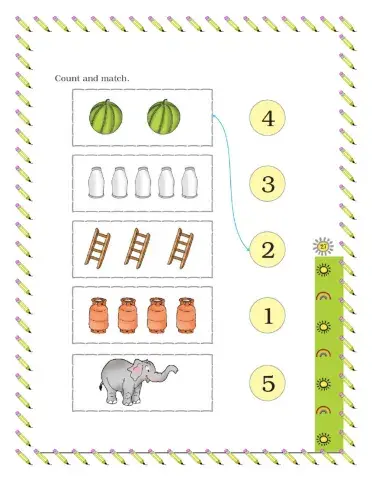 Numbers 1 to 9 COUNT AND MATCH