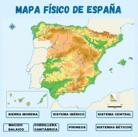 Mapa físico de España
