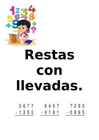 3 restas con llevadas 4 dígitos
