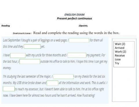 Present Perfect Continouos