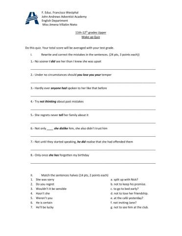 11th-12th make up quiz