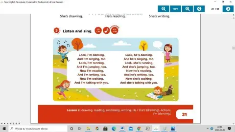 New English Adventure 3 song unit 3