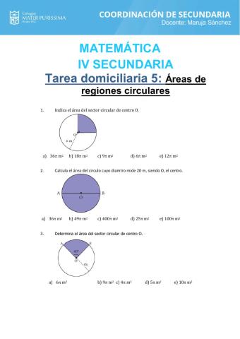 Areas de regiones circulares
