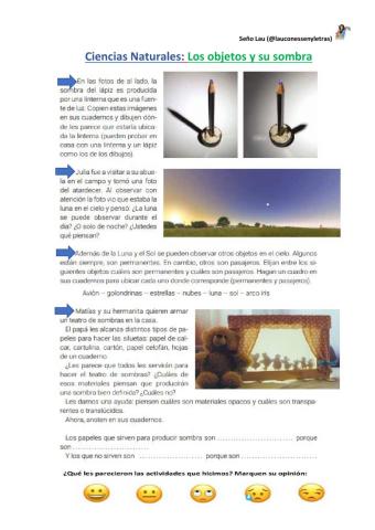 Los objetos y sus sombra