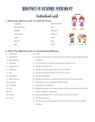 Adjectives to describe personality