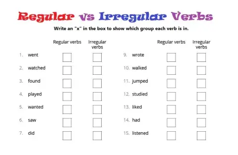 Regular vs Irregular Verbs