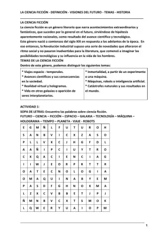 Ciencia ficción - características
