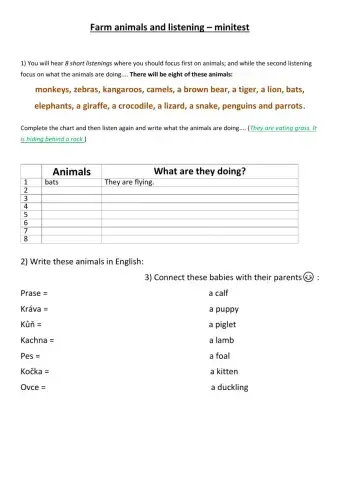 Farm animals and listening