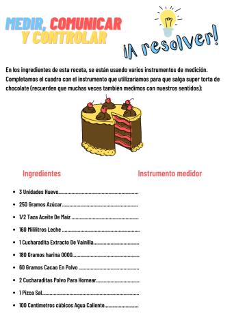 Instrumentos de medición en una receta