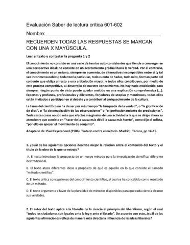 Prueba lectura crítica 6