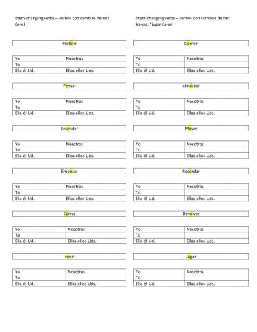Stem-changing verbs