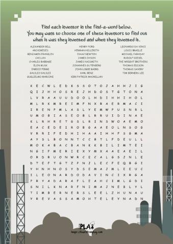 Our Little Inventor - Find-A-Word
