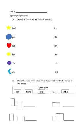 Spelling-Sight Words