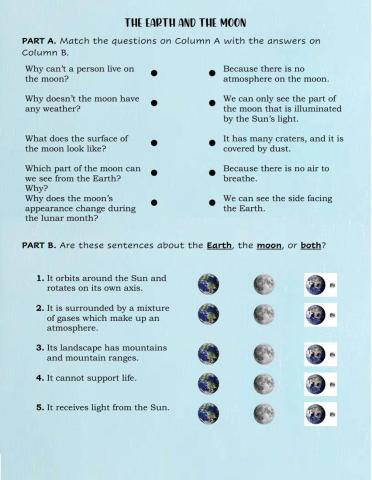 The Earth and the moon