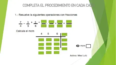 Suma y Resta de fracciones