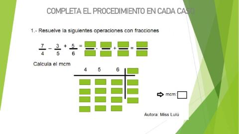 Suma y Resta de fracciones