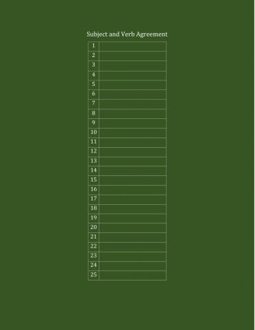 Subject and Verb Agreement