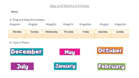 Days and Months in Chinese