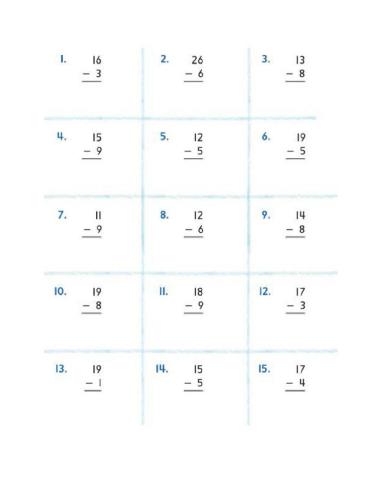 Subraction fluency practice