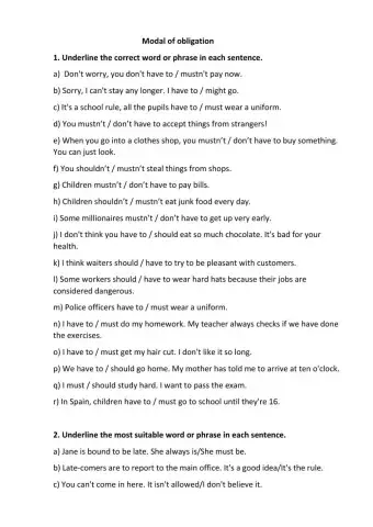 Modals of obligation