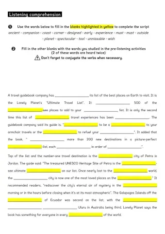 Listening comprehension