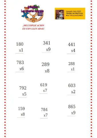 Multiplicaciones una cifra