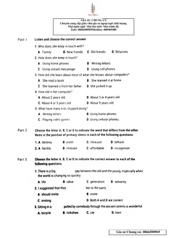 Lớp 9- 45p-2- Units 4,5
