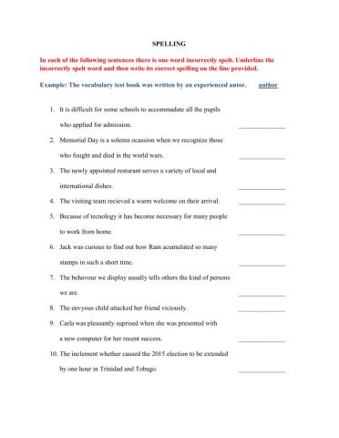 Spelling Bi Weekly Assessment 4
