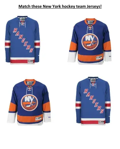 Match the hockey team jerseys