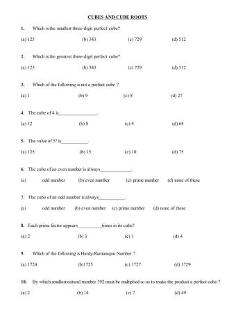Cubes and cube roots