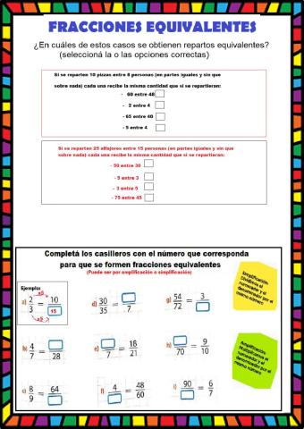 Fracciones equivalentes