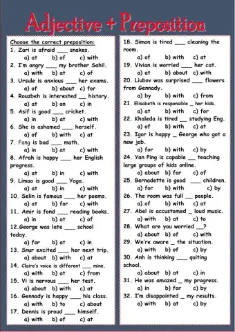 Adjective plus Preposition