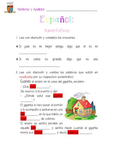 Aumentativos y diminutivos