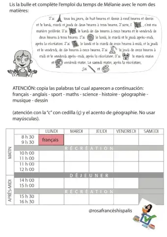 Les matières scolaires