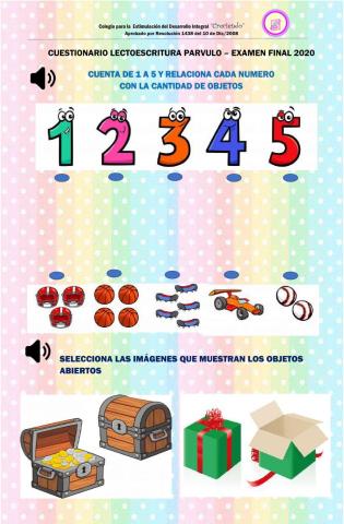 Cuestionario final matemática párvulo