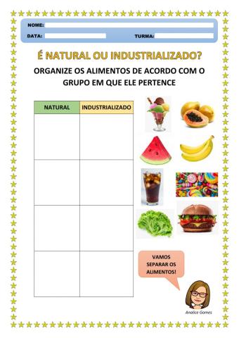 Alimentos Naturais e Industrializados
