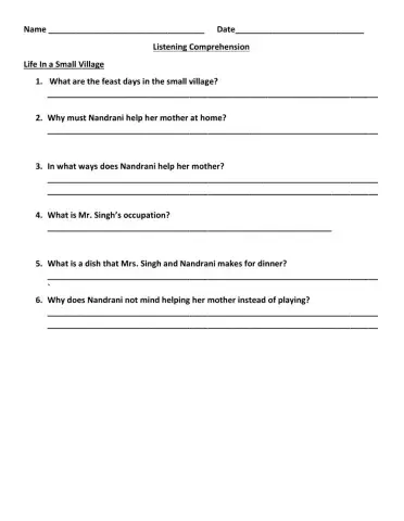 Life In A Small Village