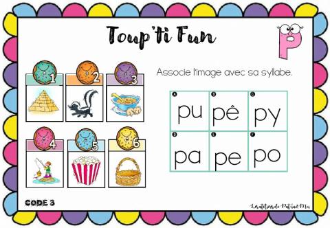 Lettre P - Toup'ti Fun l'image à la syllabe - Pat-in & moi