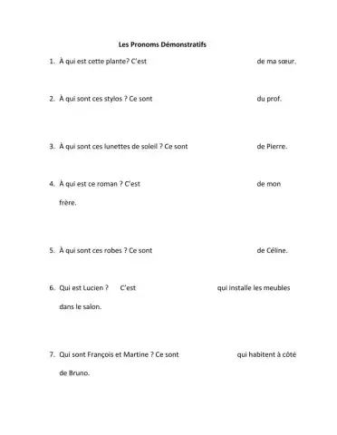 Les Pronoms Démonstratifs