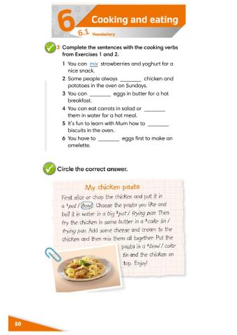 Cooking verbs and nouns